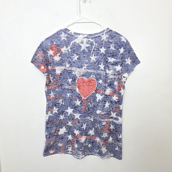 Prairie Rose Blue Red White Stars Rhinestone Patriotic 4th Of July Shirt Size L - Picture 4 of 5